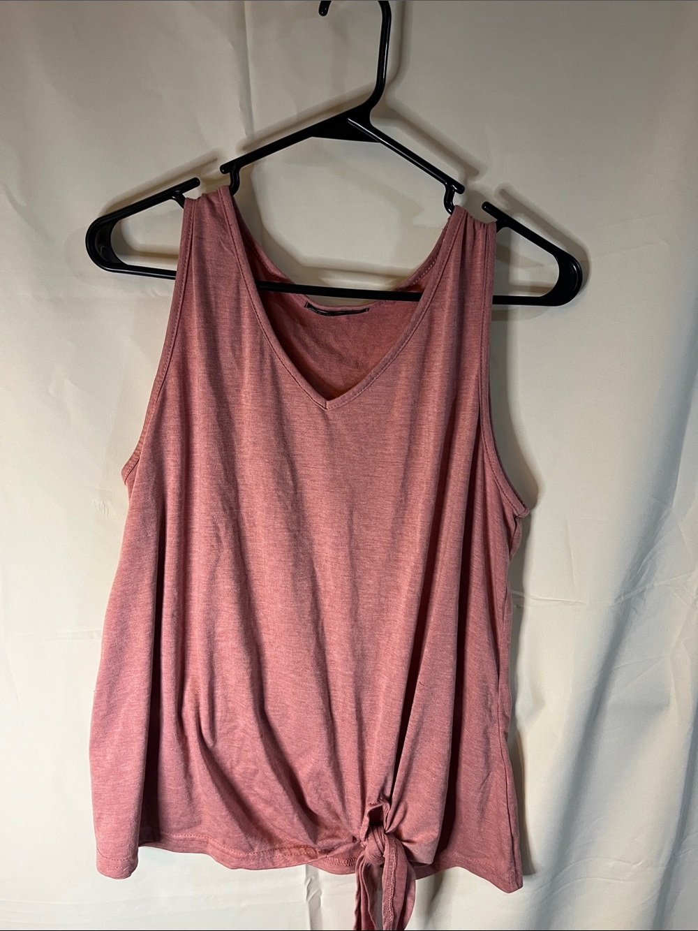 SHEIN Mauve Tie-Front V-Neck Tank